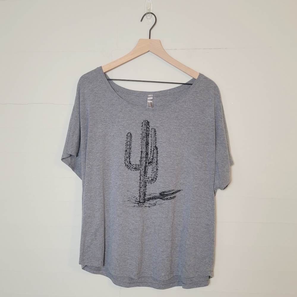 Thread Tank Designs | Heather Gray Cactus Tee